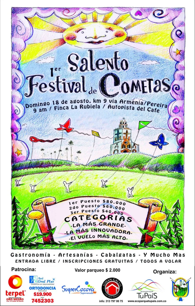 Afiche del primer Festival de Cometas de Salento