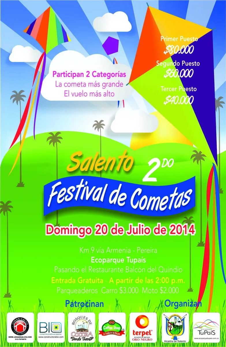 Afiche del segundo Festival de Cometas, 2014