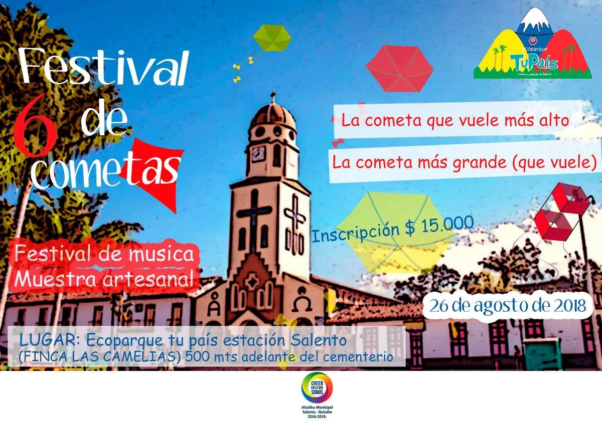 Afiche del sexto Festival de Cometas, 26 de agosto de 2018